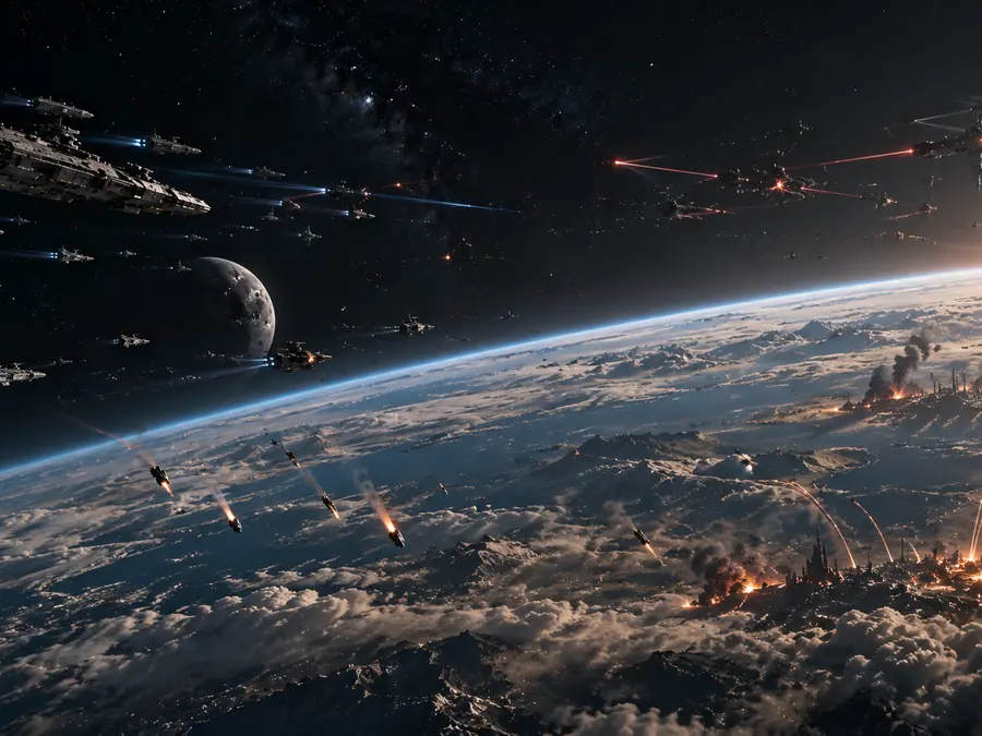 Orbitális csata egy élő bolygó felett / An orbital battle above a living planet